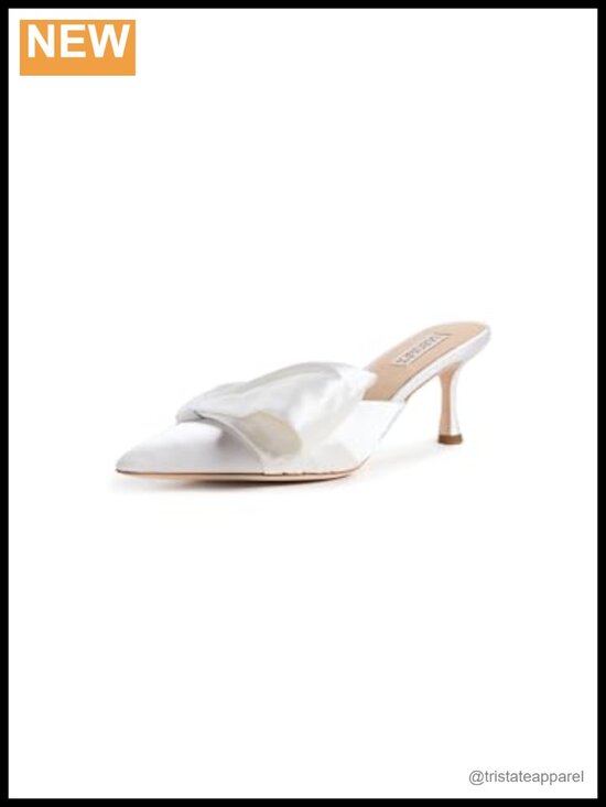 Shoes - Badgley Mischka Alaya Pointed Toe Mule, Silk Leather, Kitten Heel, Formal